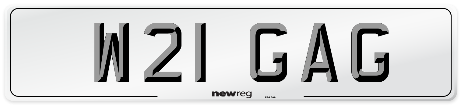 W21 GAG Number Plate from New Reg